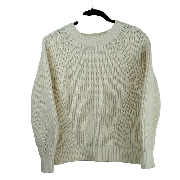 Everlane‎ Womens Chunky Cable Knit Sweater Ivory Pullover M - Picture 2 of 9